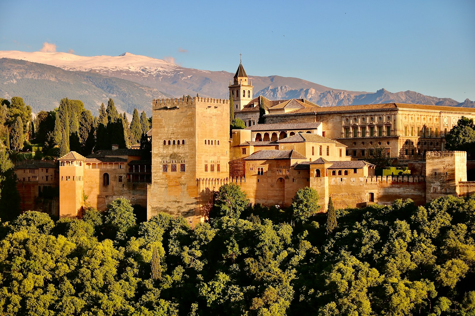 Alhambra, brown concrete castle surrounded by green trees during daytime  