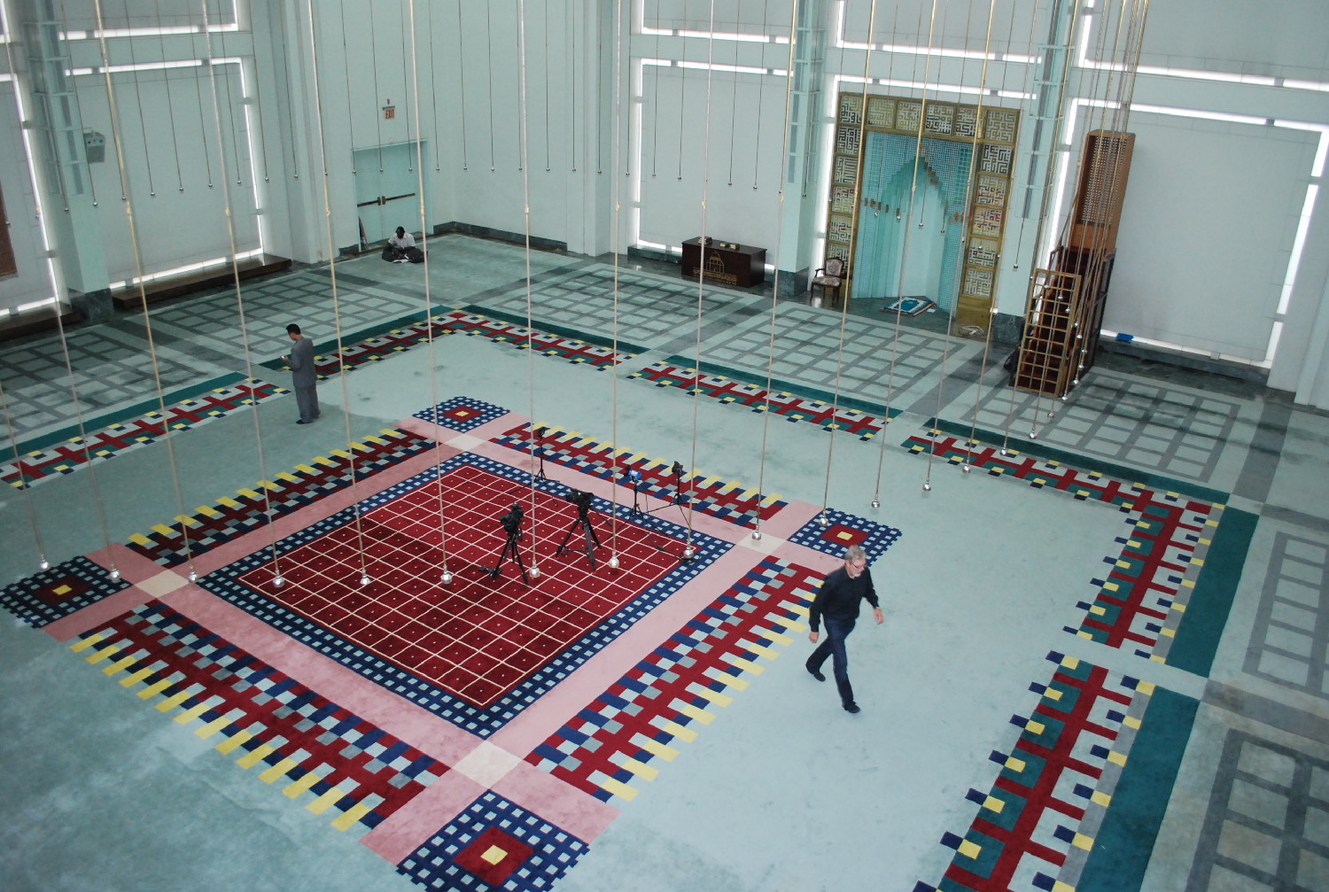 The inside of a large building with a domed ceiling