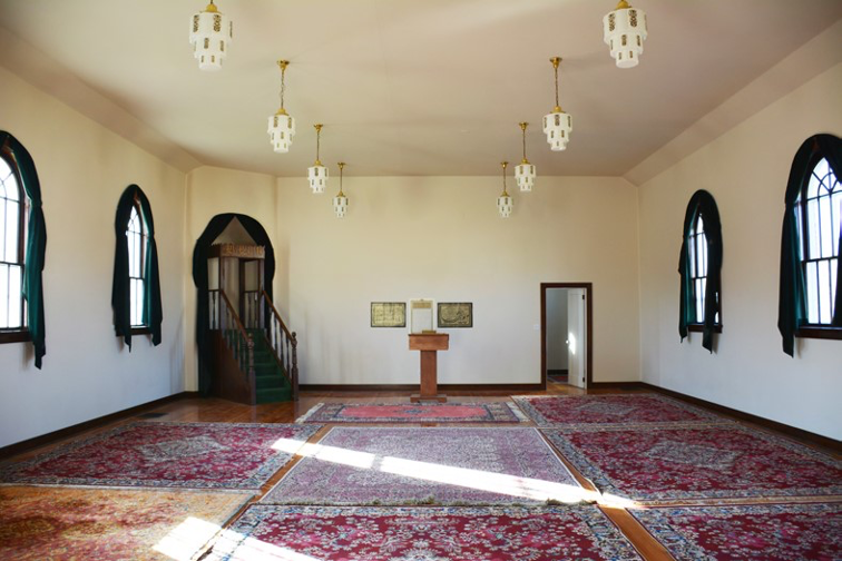 The inside of a large building with a domed ceiling